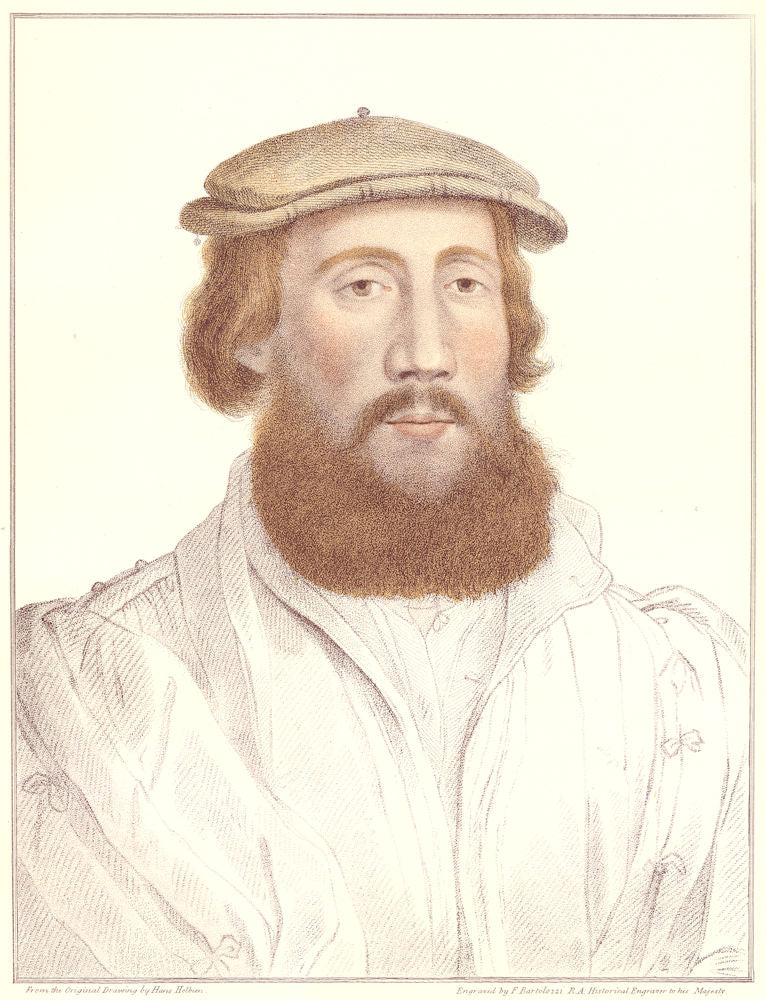 Charles Brandon, Duke of Suffolk by Bartolozzi/Holbein. Henry VIII's court 1884